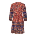thumbnail image 4 of Mini vestido de manga corta con cuello en V y estampado floral casual de moda sexy para mujer Pompotops  ghjkhdj17468, 4 of 6