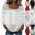 thumbnail image 4 of Aboser Women's 3/4 Sleeve Shirts Boho Crochet Square Neck Blouses Lightweight Cozy Gauze Shirt Going Out Tops Fall Casual Blouse Top, 4 of 6
