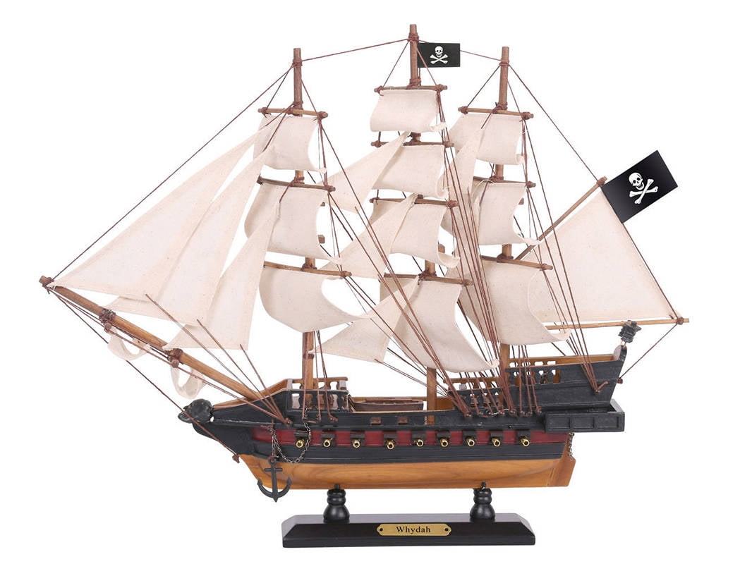 Wooden Whydah Gally White Sails Limited Model Pirate Ship 15