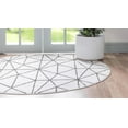 thumbnail image 4 of Rugs.com Lattice Trellis Collection Rug – 8 Ft Round White Low-Pile Rug Perfect For Kitchens, Dining Rooms, 4 of 9