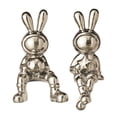 thumbnail image 2 of Rongfmy 2 Pieces Rabbit Statues Animal Figures Crafts Ornament Nordic Table Centerpieces silver, 2 of 9