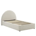 thumbnail image 3 of Platform Bed Frame, Twin Size, Ivory White, Fabric, Bedroom, Modern Contemporary HB36776, 3 of 9