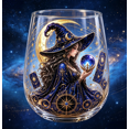 thumbnail image 6 of Astrology Starry Witch Stemless Tumbler, 2D Detailed Printed Glass Drinking Cup, Mystical Lunar Pattern Glassware for Kitchen, Bar and Everyday Household Use (Blue), 6 of 6