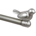 thumbnail image 5 of Urbanest 3/4-inch Cute Bird Designer Decorative Adjustable Window Treatment Curtain Single Rod Set, Heavy Duty, Antique Silver/Pewter, 48"-84", 5 of 8