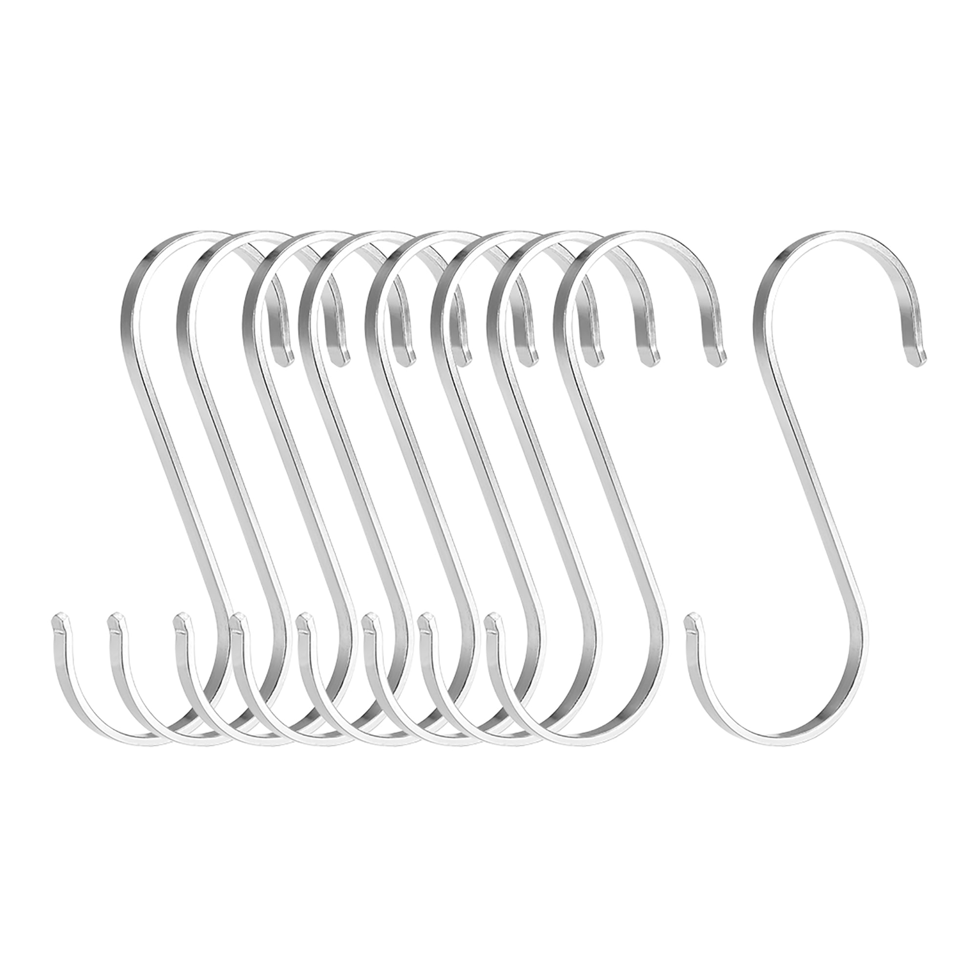 Stainless Steel S Hooks 2" S Shaped Hook Hangers for Kitchen Multiple Uses 8pcs 