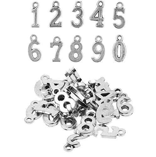 Number Charms 0-9 SET Silver Plated Lot Bulk Wholesale Bracelet Pendant Jewelry 