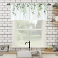 thumbnail image 4 of Farmhouse Eucalyptus Sage Green Leaves Curtain Toppers Valance for Window Treatments Floral Botanical Rod Pocket Kitchen Window Drapes for Bathroom Bedroom Living Room 1 Panel (52x18 Inch), 4 of 6