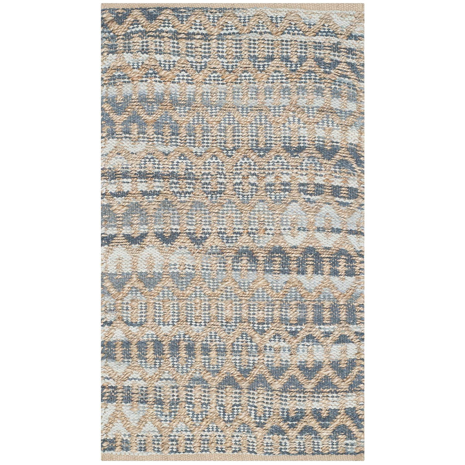 Safavieh Cape Cod Collection CAP864C Hand Woven Natural and Grey Jute