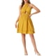thumbnail image 2 of Vestido sin mangas con cuello halter INSPIRE CHIC para el verano de mujeres, vestido de capas con espalda descubierta, talla L, amarillo oscuro, 2 of 5