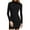 Black, variant on TJAZFJPA Knit Dress Women Dress Sexy Ribbed Neck Long Sleeve Mini Dresses Formal Dress Boho Dresses