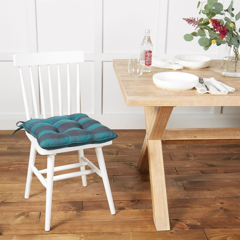 Mainstays Rustic Chair Cushion Teal Set of 2 Walmart