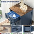 thumbnail image 5 of 18" Farmhouse Night Stand with 3 Drawers, Wood End Table Dresser for Bedroom, Navy Blue Nightstand, Bed Side Table with Metal Handle, Bedside Cabinet for Bedroom Living Room, Closet, 5 of 9