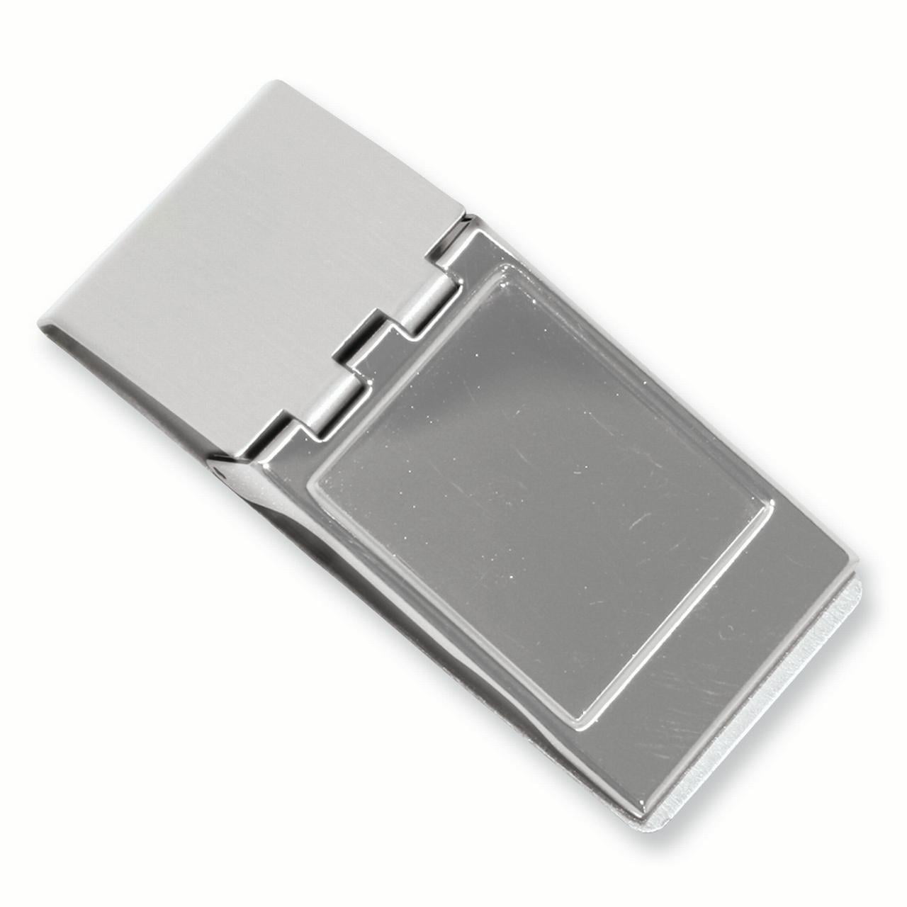 Silver Tone Hinged Money Clip Fashion Jewelry For Dad Mens Gifts For