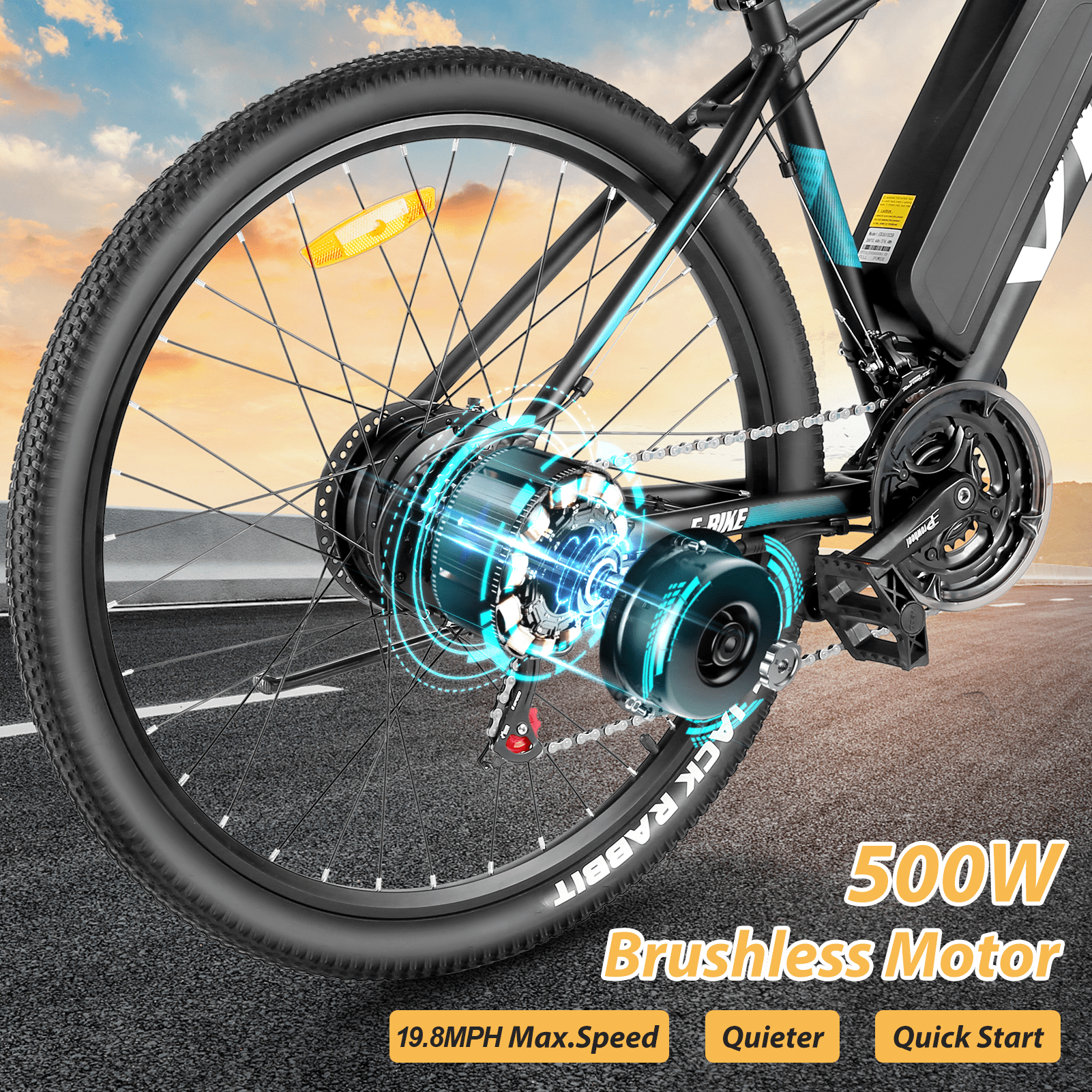 Vivi Electric Bike 27.5" Electric Mountain Bike for Adults 48V 500W Step-Over Electric Bike 21 Speed Electric Commuter Bike 19.8MPH with Cruise Control UL2849