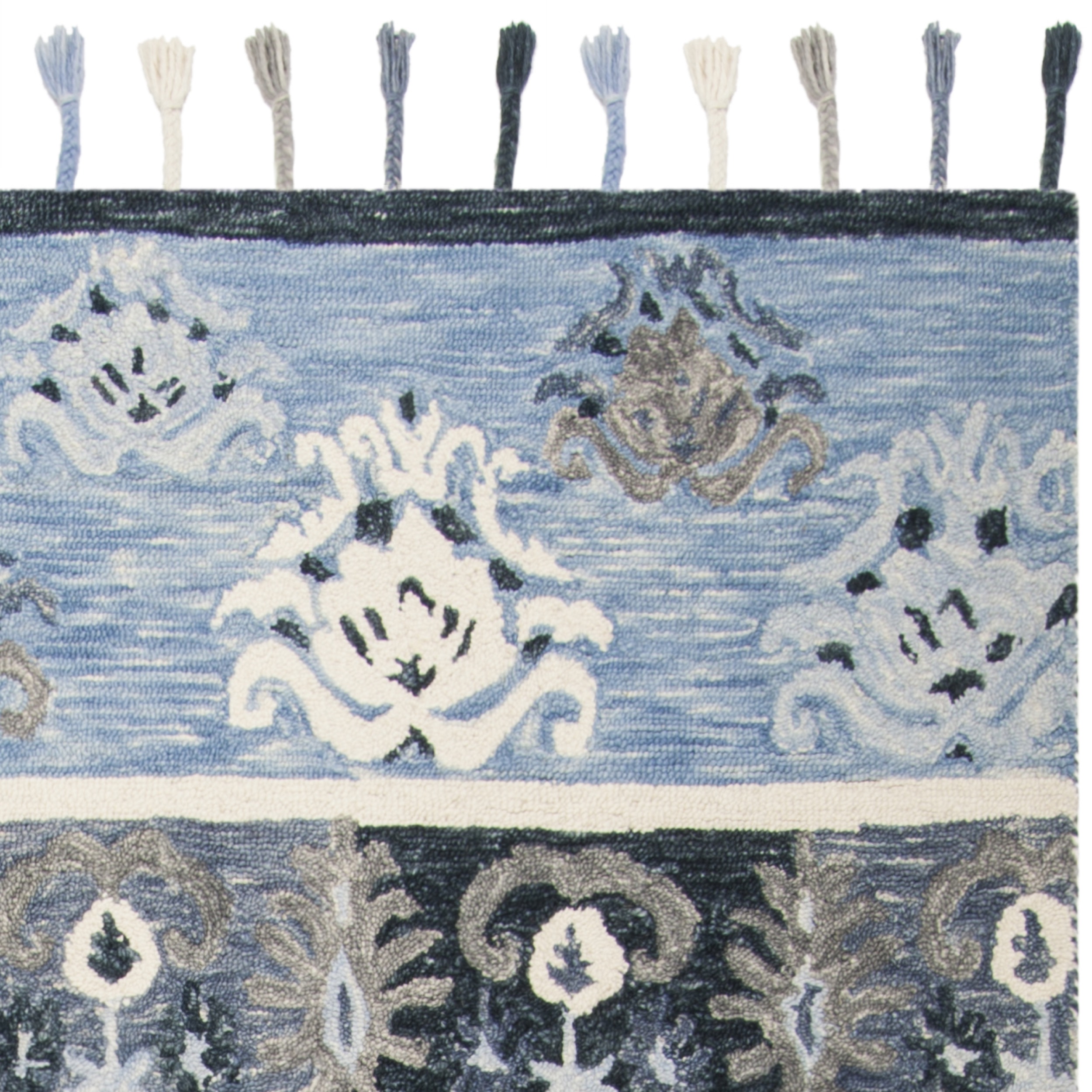 SAFAVIEH Suzani Audra Southwestern Wool Area Rug, Blue/Ivory, 8' x 10'