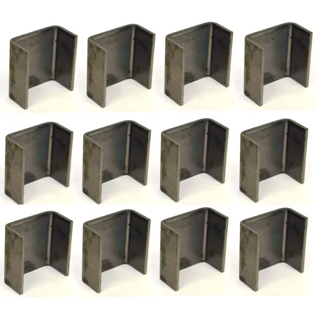 12-Pack 2x4 Inch Steel Weld-On Trailer Stake Pocket Board Holder, 7 Gauge 3/16" Thick, Truck Bed Reinforcement Bracket