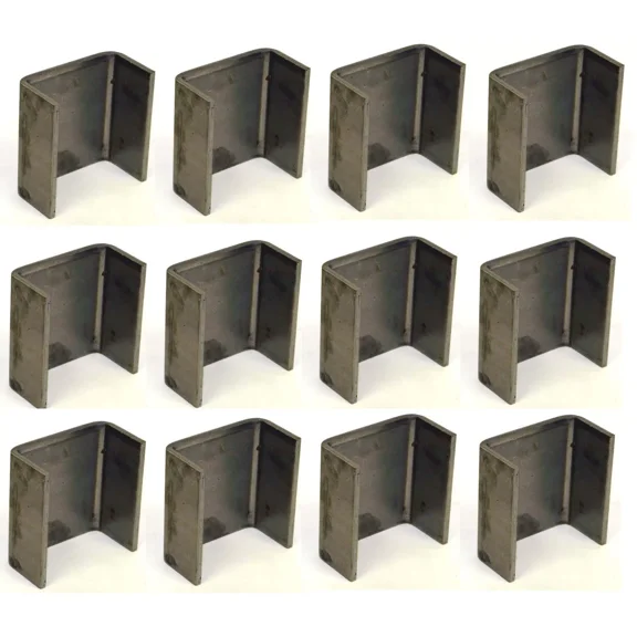 12-Pack 2x4 Inch Steel Weld-On Trailer Stake Pocket Board Holder, 7 Gauge 3/16" Thick, Truck Bed Reinforcement Bracket