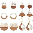 thumbnail image 2 of 1 box DIY Dangle Earring Making Kits Including Resin & Walnut Wood Pendants Brass Earring Hooks Brass Jump Rings Mixed Shapes, 2 of 6