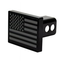 Tow Trailer Hitch Cover USA American Flag Subdued Black For 2" Receiver ABS