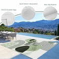 thumbnail image 3 of Boho Geometric Outdoor Rug for Patio/Deck/Porch, Non-Slip Large Area Rug 4 x 6 Ft, Farmhouse Green Abstract Stripes Leaves Indoor Outdoor Rugs Washable Area Rugs, Reversible Camping Rug Carpet Runner, 3 of 8