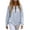 Sky Blue, variant on Womens Half Zip Striped Top Mixed Stripe O Ring Zipper Relaxed Fit Long Sleeve Casual Pullover