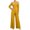 Yellow, variant on Tqcoqu Women's Cold‑Shoulder Jumpsuit, Contrast Piping Long Sleeve Wide Leg Floor Length Jumpsuit with Large Patch Pockets