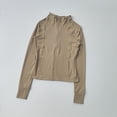 thumbnail image 2 of Abrigo deportivo para mujer, ropa profesional ajustada de secado rápido, camisa Pratiyog de manga larga para correr, Tops cortos, ropa, 2 of 6