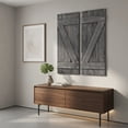 thumbnail image 4 of Spaco 36 x 13 Inch Wood Shutters, Farmhouse Paulownia Wood Window Shutters, Set of 2 Window Shutters for Windows, Dark Gray, 4 of 6
