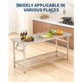 thumbnail image 1 of Kojooin Commercial Stainless Steel Folding Table with Undershelf, Heavy Duty Kitchen Prep Work Table, 1 of 8