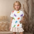 thumbnail image 5 of LNWUY Boys Girls Fashion Printed Casual Tops Middle Kids Short Sleeve Loose Comfort Breathable Round Neck Tops White 7 Years, 5 of 7