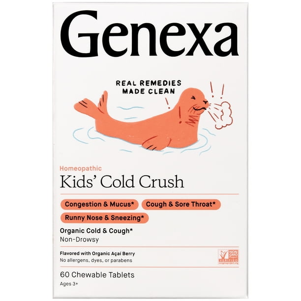 Genexa Kids’ Cold Crush Cough & Cold Medicine Chewable Tablets, 60 Ct