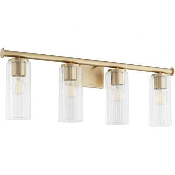 Mercier 4 - Light Aged Brass Brass Glass And Steel Wall Sconce