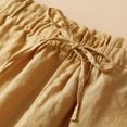 thumbnail image 6 of Lenpel Women's Plus Size Bermuda Shorts Elastic Waist Drawstring Cotton Linen Shorts Lightweight Casual Shorts with Pockets, 6 of 6