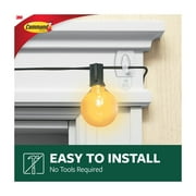 Command Indoor and Outdoor Light Clips, Clear, Hang Lights, 24 Clips and 28 Strips, Holiday Decorations