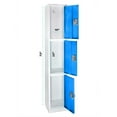 thumbnail image 3 of AdirOffice 72" Steel Large Metal Storage Locker for School & Office w/3 Doors, Blue, 3 of 4