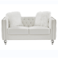 thumbnail image 3 of 2+3 Seat Sofa Set, Modern Velvet Sofa with 2 Plush Pillow & Removable Cushion, Upholstered Lounge Single Sofa with Copper Nail & Crystal Buckle for Living Room & Bedroom, Beige, 3 of 7