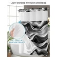 thumbnail image 4 of No Hook Cloth Fabric Shower Curtain with Snap in Liner, Abstract Waves Waterproof Shower Curtains Set with See Through Top Window, Black Grey Modern Geometric Striped Bath Curtains Shower 60"x72", 4 of 6