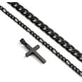 thumbnail image 3 of APSVO Layered Black Cross Necklaces for Men Boys Stainless Steel Cuban Figaro Pendant Chain Set Religious Christian Birthday Valentines Day Jewelry Gifts Him Teen Dad Boyfriend Adults Kids Ideas, 3 of 7