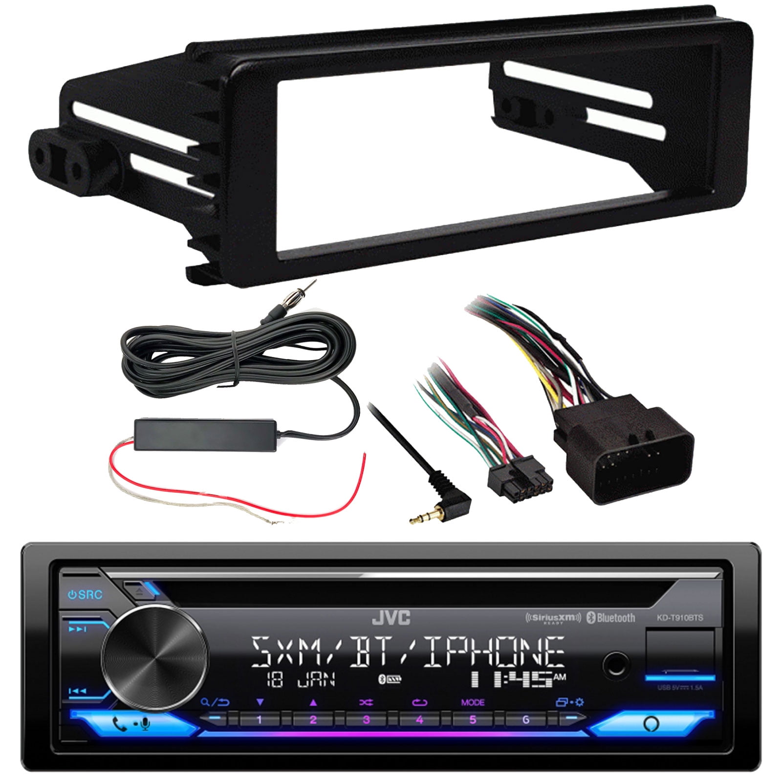 JVC KDT910BTS Single DIN InDash CD Bluetooth USB AUX AM/FM Radio
