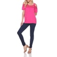 thumbnail image 2 of White Mark Women's Cold Shoulder Lace Neck Top, 2 of 4