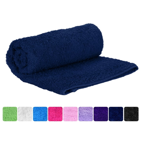Puffy Cotton Premium 100% Natural Soft Cotton Hand Towel - Set of 6 - Navy Blue