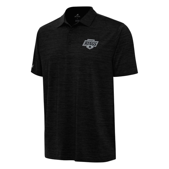 Men's Antigua Heather Black Los Angeles Kings Layout Polo