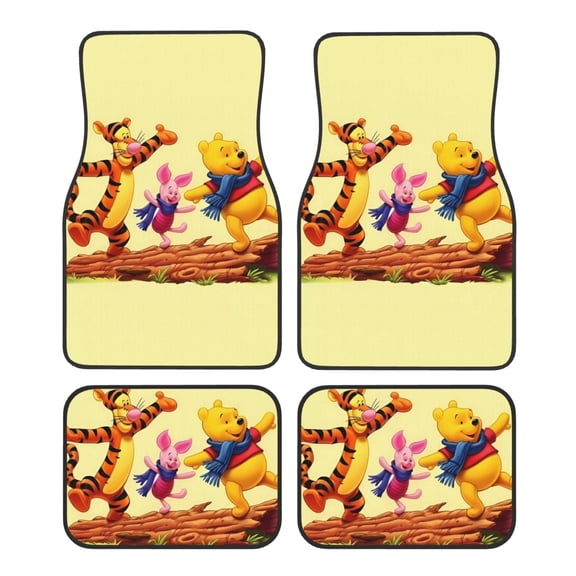Cartoon Pattern Car Floor Mats Front Rear Premium Carpets Mat, Set of 4 Cute Cartoon Auto Foot Mats Universal Fit Vehicles