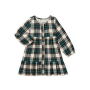 Wonder Nation Baby and Toddler Girl Long Sleeve Dress, Sizes 12M - 5T