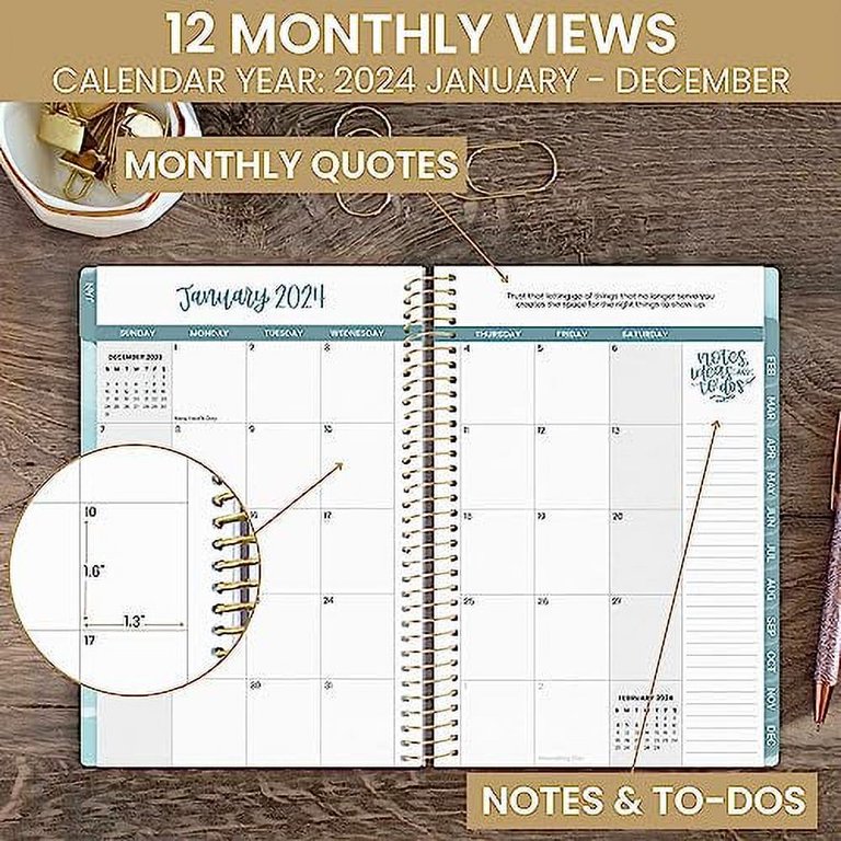 bloom-daily-planners-2024-calendar-year-day-planner-january-2024-december-2024-5-5-x-8-25-weekly-monthly-agenda-organizer-book-with-stickers-bookmark-spread-kindness-walmart-com