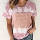 thumbnail image 5 of Camiseta de mujer con cuello redondo, manga corta, blusa informal estampada, rosa, XXL Vogacara AP002430-17, 5 of 7