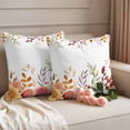 thumbnail image 2 of Fall Flowers Outdoor Waterproof Pillow Covers, Country Autumn Leaves Thanksgiving Plant Decorative Square Throw Pillowcase Sofa Cushion Sham for Patio/Couch/Chair, 16"x16" 2 Pack, 2 of 8