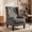 Gray, variant on HOMCOM Button-Tufted Accent Chair with High Wingback, Rounded Cushioned Armrests and Thick Padded Seat, Cream White