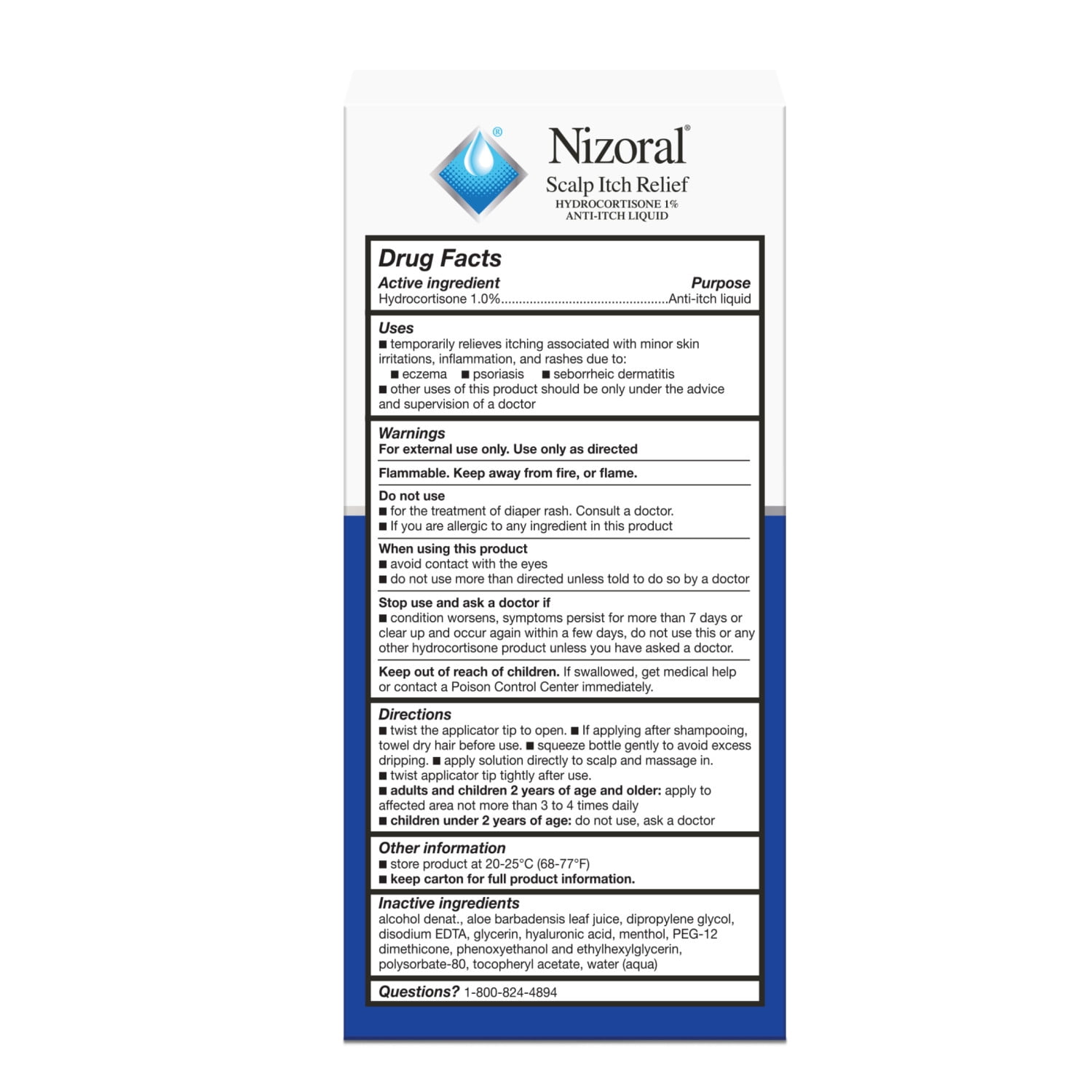 Nizoral Scalp Itch Relief Liquid - Relieves, Soothes, Calms & Hydrates with Hydrocortisone, 2 fl oz