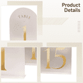 thumbnail image 3 of 15 Pcs Acrylic Table Numbers, Frosted Arch-Shaped Wedding Reception Decor, Gold Numbers, 7 x 5 in / 18.1 x 12.7 cm, with Bases, for Parties, Banquets, 3 of 5